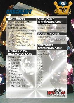 1995 Wheels Crown Jewels - Sapphire #80 Checklist: 74-80 and Inserts Back