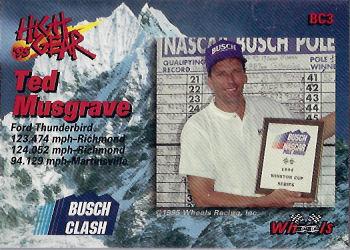 1995 Wheels High Gear - Busch Clash #BC3 Ted Musgrave Back