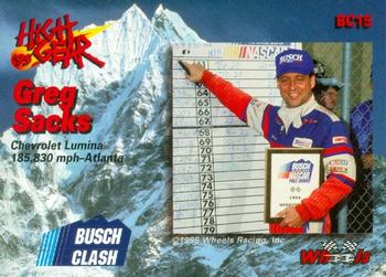 1995 Wheels High Gear - Busch Clash #BC15 Greg Sacks Back