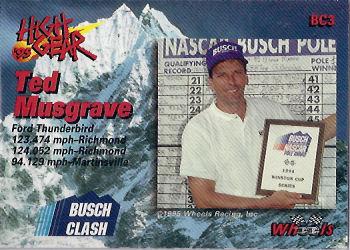 1995 Wheels High Gear - Busch Clash Gold #BC3 Ted Musgrave Back