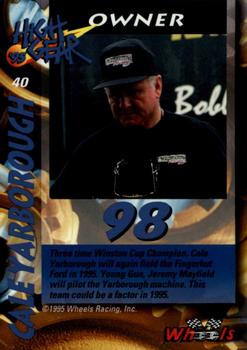 1995 Wheels High Gear - Day One Gold #40 Cale Yarborough Back
