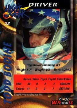 1995 Wheels High Gear - Gold #22 Todd Bodine Back