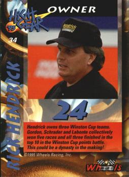 1995 Wheels High Gear - Gold #34 Rick Hendrick Back