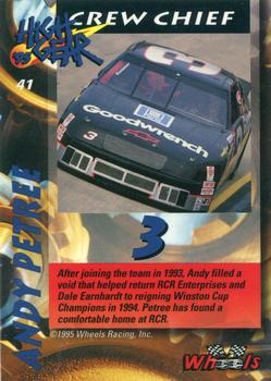 1995 Wheels High Gear - Gold #41 Andy Petree Back