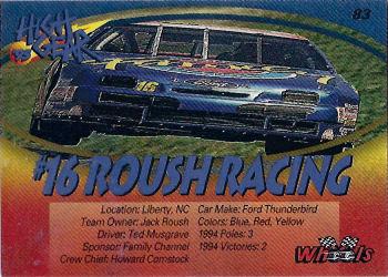 1995 Wheels High Gear - Gold #83 #16 Roush Racing Back