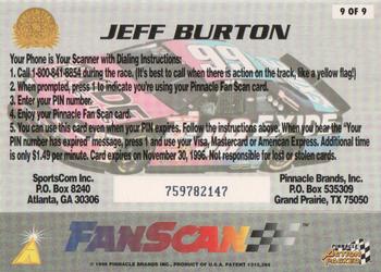 1996 Action Packed Credentials - Fan Scan #9 Jeff Burton Back