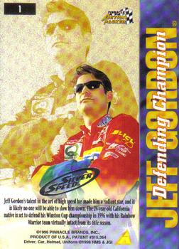 1996 Action Packed Credentials - Silver Speed #1 Jeff Gordon Back