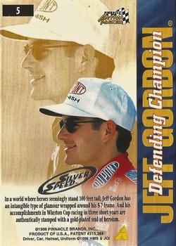 1996 Action Packed Credentials - Silver Speed #5 Jeff Gordon Back