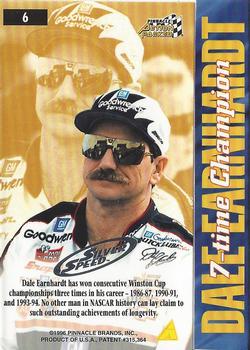 1996 Action Packed Credentials - Silver Speed #6 Dale Earnhardt Back
