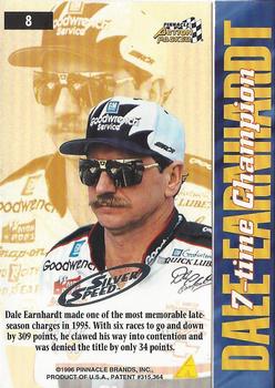 1996 Action Packed Credentials - Silver Speed #8 Dale Earnhardt Back