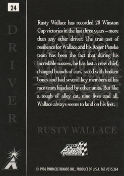 1996 Action Packed Credentials - Silver Speed #24 Rusty Wallace Back