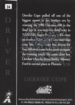 1996 Action Packed Credentials - Silver Speed #34 Derrike Cope Back