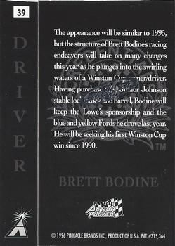 1996 Action Packed Credentials - Silver Speed #39 Brett Bodine Back