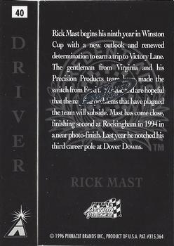 1996 Action Packed Credentials - Silver Speed #40 Rick Mast Back