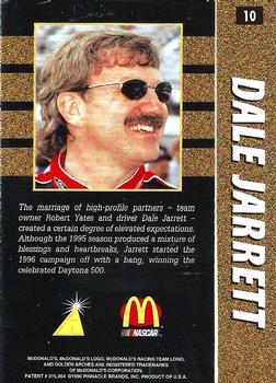 1996 Action Packed McDonald's #10 Dale Jarrett Back