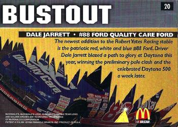 1996 Action Packed McDonald's #20 Dale Jarrett's Car Back