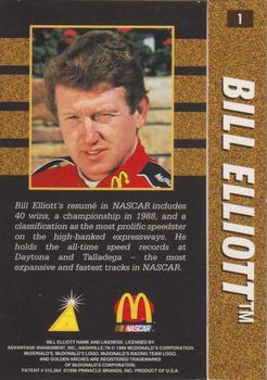 1996 Action Packed McDonald's #1 Bill Elliott Back
