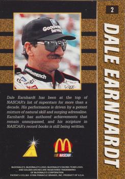 1996 Action Packed McDonald's #2 Dale Earnhardt Back
