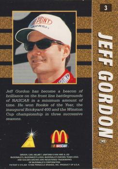 1996 Action Packed McDonald's #3 Jeff Gordon Back