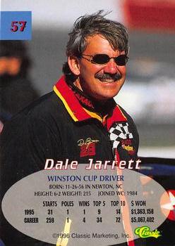 1996 Classic #57 Dale Jarrett Back