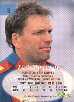 1996 Classic #3 Ted Musgrave Back