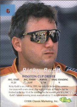 1996 Classic #6 Ricky Rudd Back