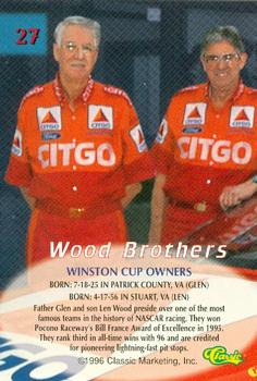 1996 Classic #27 Wood Brothers Back