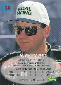 1996 Classic #38 Rick Mast Back