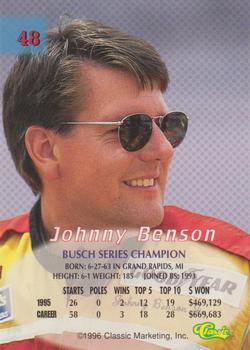 1996 Classic - Printer's Proof #48 Johnny Benson Back