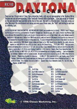 1996 Classic - Race Chase #RC10 Field Card Back