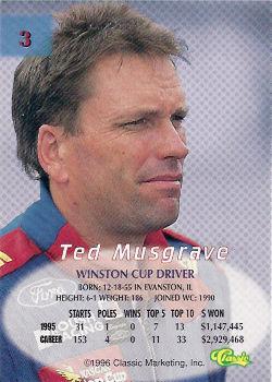 1996 Classic - Silver #3 Ted Musgrave Back