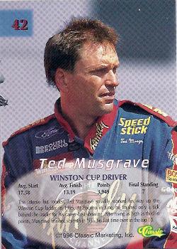1996 Classic - Silver #42 Ted Musgrave Back