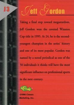 1996 Classic - Winston Cup Champion #J3 Jeff Gordon Back
