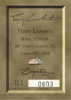1996 Finish Line - Gold Signature #GS 5 Terry Labonte Back