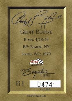 1996 Finish Line - Gold Signature #GS 9 Geoff Bodine Back