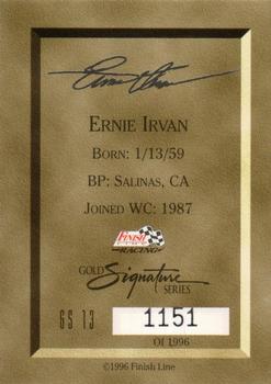 1996 Finish Line - Gold Signature #GS 13 Ernie Irvan Back