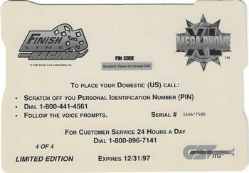 1996 Finish Line - Mega-Phone XL Phone Cards #4 Rusty Wallace Back