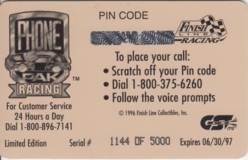 1996 Finish Line Phone Pak - $2 Signature #NNO Mike Wallace Back