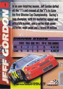 1996 Finish Line - Silver #1 Jeff Gordon Back