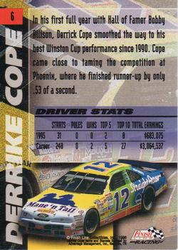 1996 Finish Line - Silver #6 Derrike Cope Back