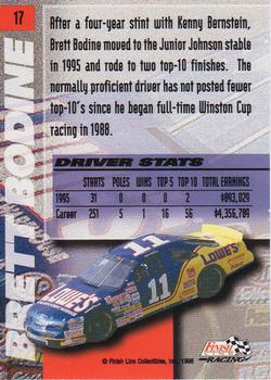 1996 Finish Line - Silver #17 Brett Bodine Back