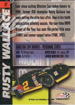 1996 Finish Line - Silver #27 Rusty Wallace Back