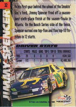1996 Finish Line - Silver #32 Jimmy Spencer Back