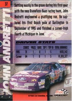 1996 Finish Line - Silver #37 John Andretti Back