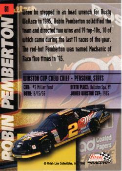 1996 Finish Line - Silver #81 Robin Pemberton Back