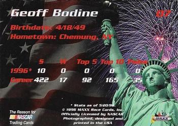 1996 Maxx Made in America #07 Geoff Bodine Back