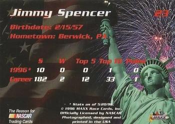 1996 Maxx Made in America #23 Jimmy Spencer Back