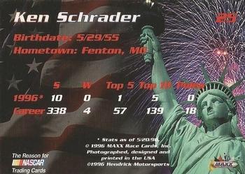 1996 Maxx Made in America #25 Ken Schrader Back