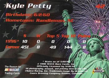 1996 Maxx Made in America #42 Kyle Petty Back
