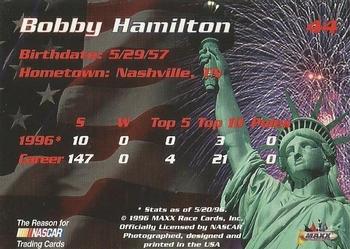 1996 Maxx Made in America #44 Bobby Hamilton Back
